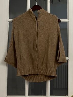 ACROBAT Women's Vintage Tan Knit Snap Button Down Dolman Sleeve Sweater Size XS